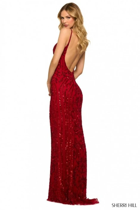 Sherri Hill 55513 Deep V Neck Sequin Gown 4 Sherri Hill 55513 Deep V Neck Sequin Gown - Image 2