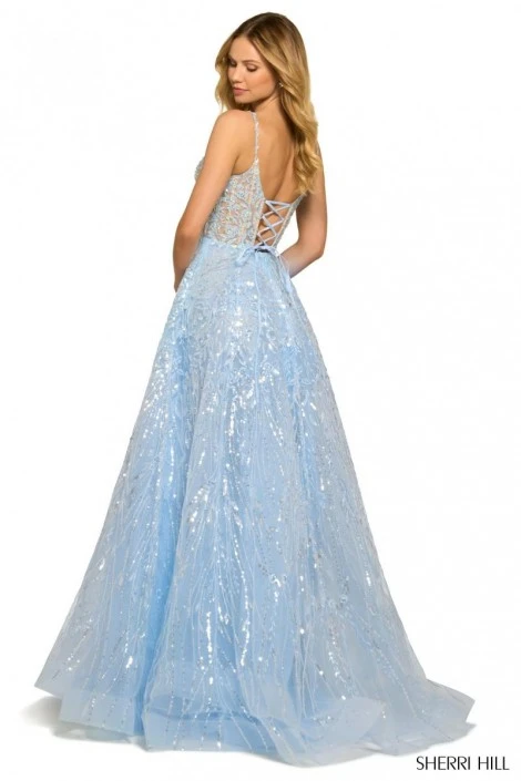 Sherri Hill 55532 Sparkling Sheer A-Line Gown 4 Sherri Hill 55532 Sparkling Sheer A-Line Gown - Image 2