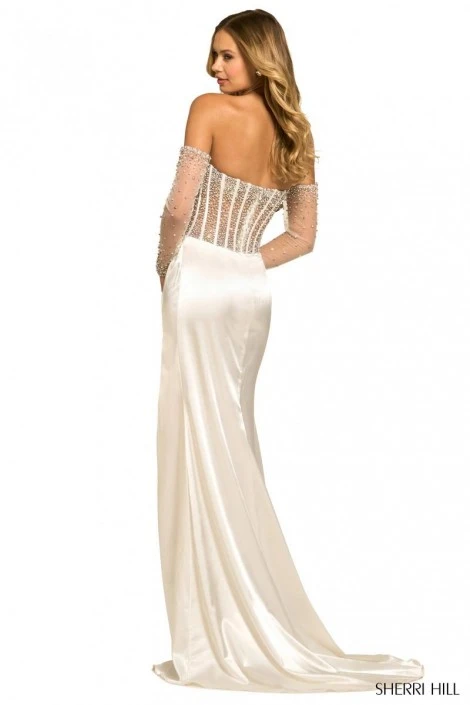Sherri Hill 55536 Gorgeous Beaded Gown With Sheer Gloves 4 Sherri Hill 55536 Gorgeous Beaded Gown With Sheer Gloves - Image 2