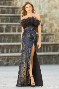 Sherri Hill 55549 Dramatic Feather Sequin Gown 9 Sherri Hill 55549 Dramatic Feather Sequin Gown -Outlet Prom Dresses Store S23 SH 55549 04 470x705