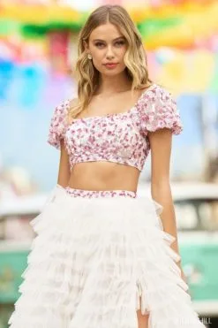 Sherri Hill 55557 Tiered Ruffle 2 Piece Gown -Outlet Prom Dresses Store S23 SH 55557 05 470x705