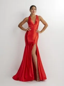 Studio 17 12890 Plunging V Stretch Satin Prom Dress -Outlet Prom Dresses Store S23 ST 12890 04 529x705
