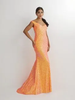 Studio 17 12891 Off Shoulder Sequin Prom Dress -Outlet Prom Dresses Store S23 ST 12891 03 529x705