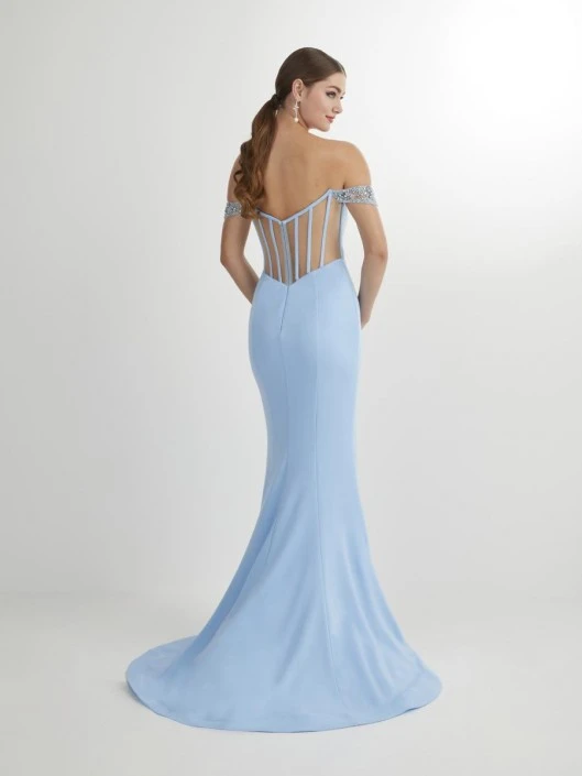 Studio 17 12907 Off Shoulder Sheer Back Prom Dress 4 Studio 17 12907 Off Shoulder Sheer Back Prom Dress - Image 2