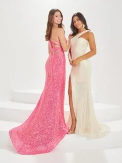 Christina Wu Prom Tiffany Designs 16007 Tie Back One Shoulder Sequin Gown 9 Christina Wu Prom Tiffany Designs 16007 Tie Back One Shoulder Sequin Gown -Outlet Prom Dresses Store S23 TDCW 16007 04 529x705