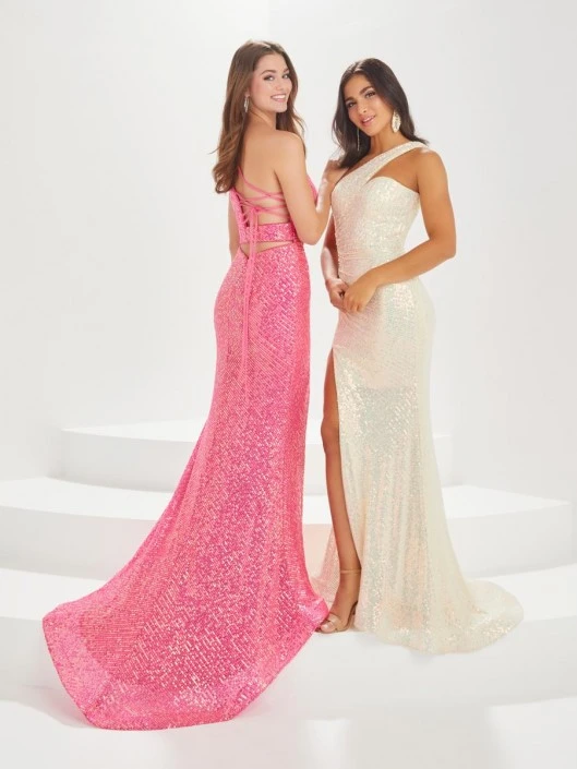 Christina Wu Prom Tiffany Designs 16007 Tie Back One Shoulder Sequin Gown 6 Christina Wu Prom Tiffany Designs 16007 Tie Back One Shoulder Sequin Gown - Image 4