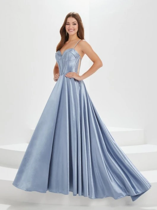 Christina Wu Prom Tiffany Designs 16014 Satin Corset Sheer Back Gown 5 Christina Wu Prom Tiffany Designs 16014 Satin Corset Sheer Back Gown - Image 3