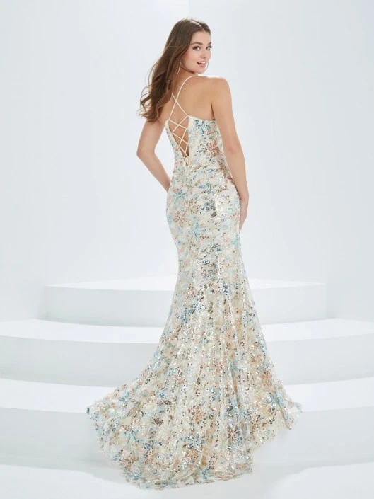 Christina Wu Prom Tiffany Designs 16028 Floral Sequin Prom Dress 4 Christina Wu Prom Tiffany Designs 16028 Floral Sequin Prom Dress - Image 2