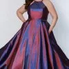 Sydney's Closet Sydneys Closet SC7334 Shimmer Plus Size Prom Dress -Outlet Prom Dresses Store SC7334 Sydneys Closet Plus Size Prom Dress S22 470x705