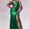 Ladivine Prom Ladivine Y025 Double One Shoulder Gown